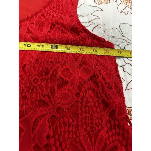 Women's Top Small Red Lace Fairy Indie Grunge Whimsigoth Vamp NWT Buckle - Picture 10 of 11